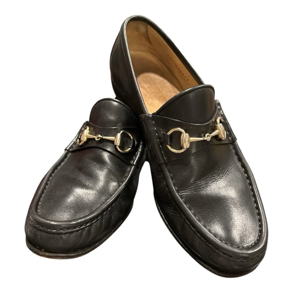 Gucci Men’s Horsebit 1953 Leather Loafers Black/Silver. Size 9.5